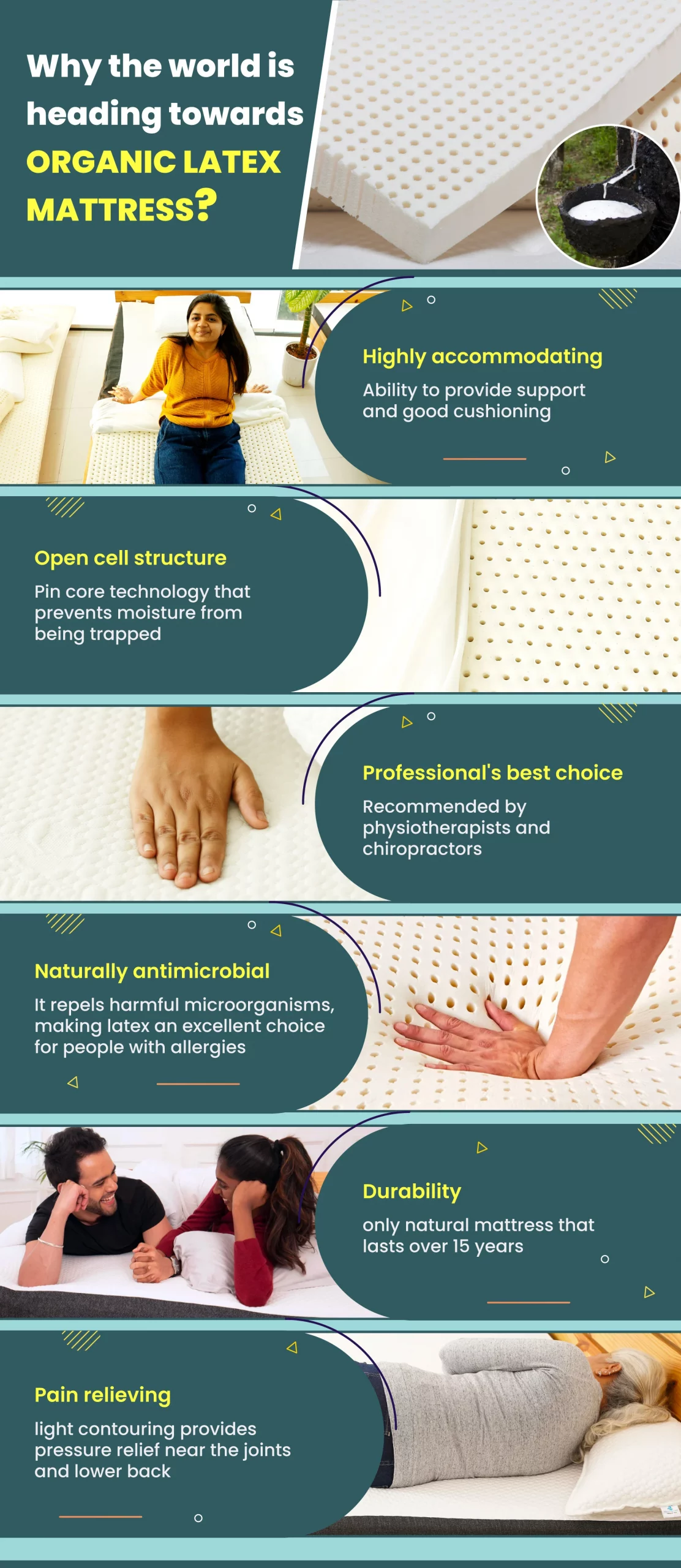 organic latex mattress infographic